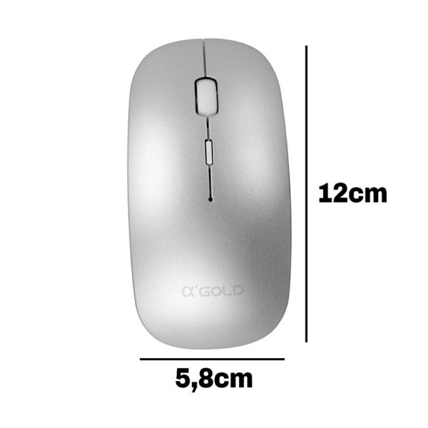 Mouse Sem Fio 2.4GHZ Recarregável USB Ergonômico Wireless AGold - Image 6